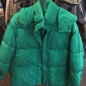 NEW! DELUC oversized green puffer jacket